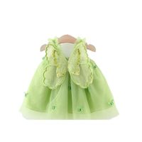 Pastoral Cartoon Solid Color Butterfly Cotton Girls Dresses main image 3