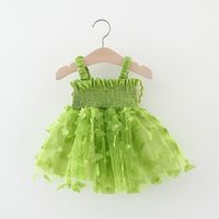 Princess Pastoral Cartoon Solid Color Butterfly Cotton Girls Dresses main image 5