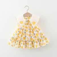 Princess Cartoon Heart Shape Cotton Girls Dresses main image 6