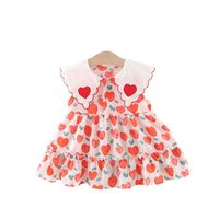 Princess Cartoon Heart Shape Cotton Girls Dresses main image 4