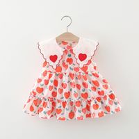 Princess Cartoon Heart Shape Cotton Girls Dresses sku image 3