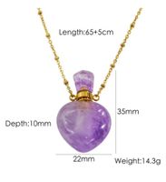 IG Style Simple Style British Style Perfume Bottle 304 Stainless Steel Natural Stone 14K Gold Plated Natural Stone Pendant Necklace In Bulk main image 2