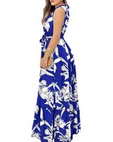 Women's Regular Dress Elegant Halter Neck Printing Sleeveless Plant Maxi Long Dress Daily main image 3