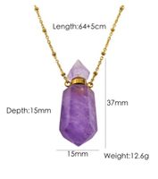 IG Style Simple Style British Style Perfume Bottle Stainless Steel Natural Stone 14K Gold Plated Pendant Necklace In Bulk main image 2