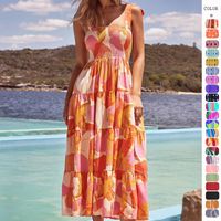 Women's Regular Dress Elegant Strap Sleeveless Printing Polka Dots Maxi Long Dress Daily main image 1