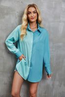 Women's Blouse Long Sleeve Blouses Casual Classic Style Color Block main image 2