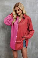 Women's Blouse Long Sleeve Blouses Casual Classic Style Color Block main image 5