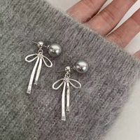 1 Pair Sweet Simple Style Bow Knot Plating Copper Drop Earrings main image 1