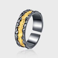 Sterling Silber Hip Hop Geometrisch Überzug Offener Ring sku image 1