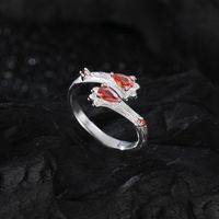 Sterling Silver Sweet Cool Style Geometric Plating Inlay Zircon Open Rings main image 4