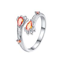 Sterling Silver Sweet Cool Style Geometric Plating Inlay Zircon Open Rings sku image 1
