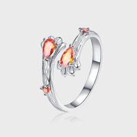 Sterling Silver Sweet Cool Style Geometric Plating Inlay Zircon Open Rings main image 1