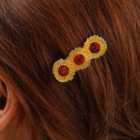 Femmes Sucré Fleur Feuilles D'acétate Pince À Cheveux main image 6