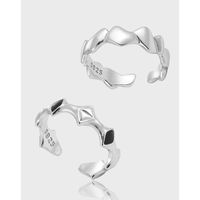 Sterling Silver Simple Style Geometric Plating Open Rings main image 5