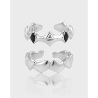 Sterling Silver Simple Style Geometric Plating Open Rings main image 1
