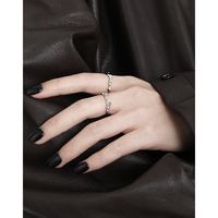 Sterling Silver Simple Style Irregular Plating Open Rings main image 3