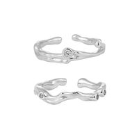 Sterling Silver Simple Style Irregular Plating Open Rings main image 4