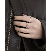 Sterling Silver Simple Style Irregular Plating Open Rings main image 2