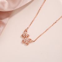 Sterling Silver Simple Style Butterfly Inlaid Zircon Pendant Necklace sku image 1