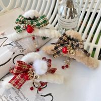 Christmas Bow Knot Bell Plush Hair Claws 1 Piece main image 1