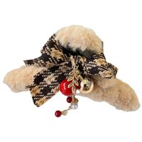 Noël Noeud D'Arc Cloche Peluche Griffes De Cheveux 1 Pièce main image 2