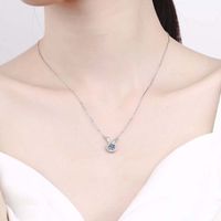 Copper Cute Rabbit Plating Inlay Artificial Diamond Pendant Necklace main image 5