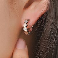 1 Pair Elegant Simple Style Geometric Plating Inlay Sterling Silver Zircon Ear Studs main image 5