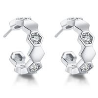 1 Paar Elegant Einfacher Stil Geometrisch Überzug Inlay Sterling Silber Zirkon Ohrstecker main image 4