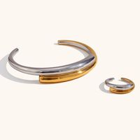 Simple Style Color Block Stainless Steel Rings Bracelets 1 Piece main image 1