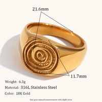 Simple Style Geometric Stainless Steel Rings 1 Piece main image 2