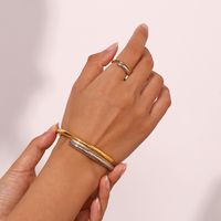 Simple Style Color Block Stainless Steel Rings Bracelets 1 Piece main image 4