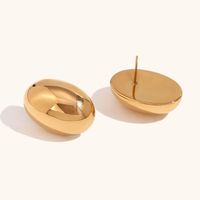 Simple Style Oval Stainless Steel Ear Studs 1 Pair main image 5