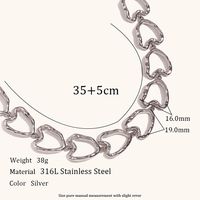 Simple Style Heart Shape Stainless Steel Titanium Steel Hollow Out Bracelets Necklace 1 Piece sku image 3