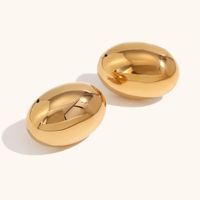 Simple Style Oval Stainless Steel Ear Studs 1 Pair main image 3