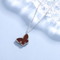 Sterling Silver Sweet Butterfly Plating Pendant Necklace sku image 1
