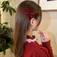 Women's Sweet Bow Knot Rhinestone Flannel Hair Clip main image 5