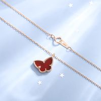 Sterling Silver Sweet Butterfly Plating Pendant Necklace sku image 2