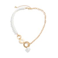 Wholesale Jewelry Elegant Glam Geometric Imitation Pearl Iron Beaded Plating Necklace main image 5