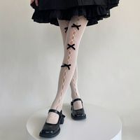 Women's Simple Style Classic Style Bow Knot Nylon Over The Knee Socks A Pair sku image 1
