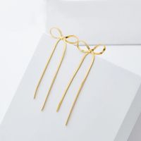 1 Paire Mignon Noeud D'Arc Placage Le Cuivre Boucles D'oreilles sku image 2