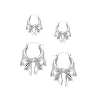 1 Paar Süss Einfacher Stil Bogenknoten Kupfer Reif Ohrringe main image 3
