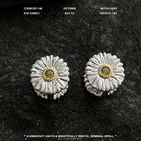 1 Paire Style Simple Marguerite Incruster Le Cuivre Strass Or Blanc Plaqué Des Boucles D'Oreilles main image 4