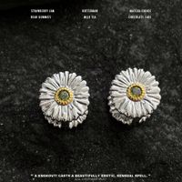 1 Paar Einfacher Stil Gänseblümchen Inlay Kupfer Strasssteine Weißgold Plattiert Ohrringe sku image 1