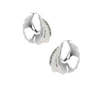 1 Pair IG Style Simple Style Geometric Imitation Pearl Copper Hoop Earrings main image 4