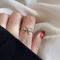 Wholesale IG Style Elegant Bow Knot Copper Plating Open Rings main image 5
