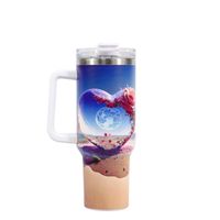 Pastoral Double Heart Flower Stainless Steel Water Bottles 1 Piece sku image 22