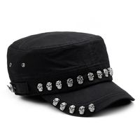 Unisex Punk Streetwear Skull Curved Eaves Floppy Hat main image 2