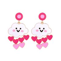 1 Pair Casual Sweet Clouds Heart Shape Emoji Face Enamel Zinc Alloy Drop Earrings main image 5