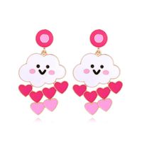 1 Pair Casual Sweet Clouds Heart Shape Emoji Face Enamel Zinc Alloy Drop Earrings sku image 1