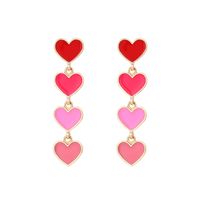 1 Pair Simple Style Heart Shape Enamel Zinc Alloy Drop Earrings main image 6